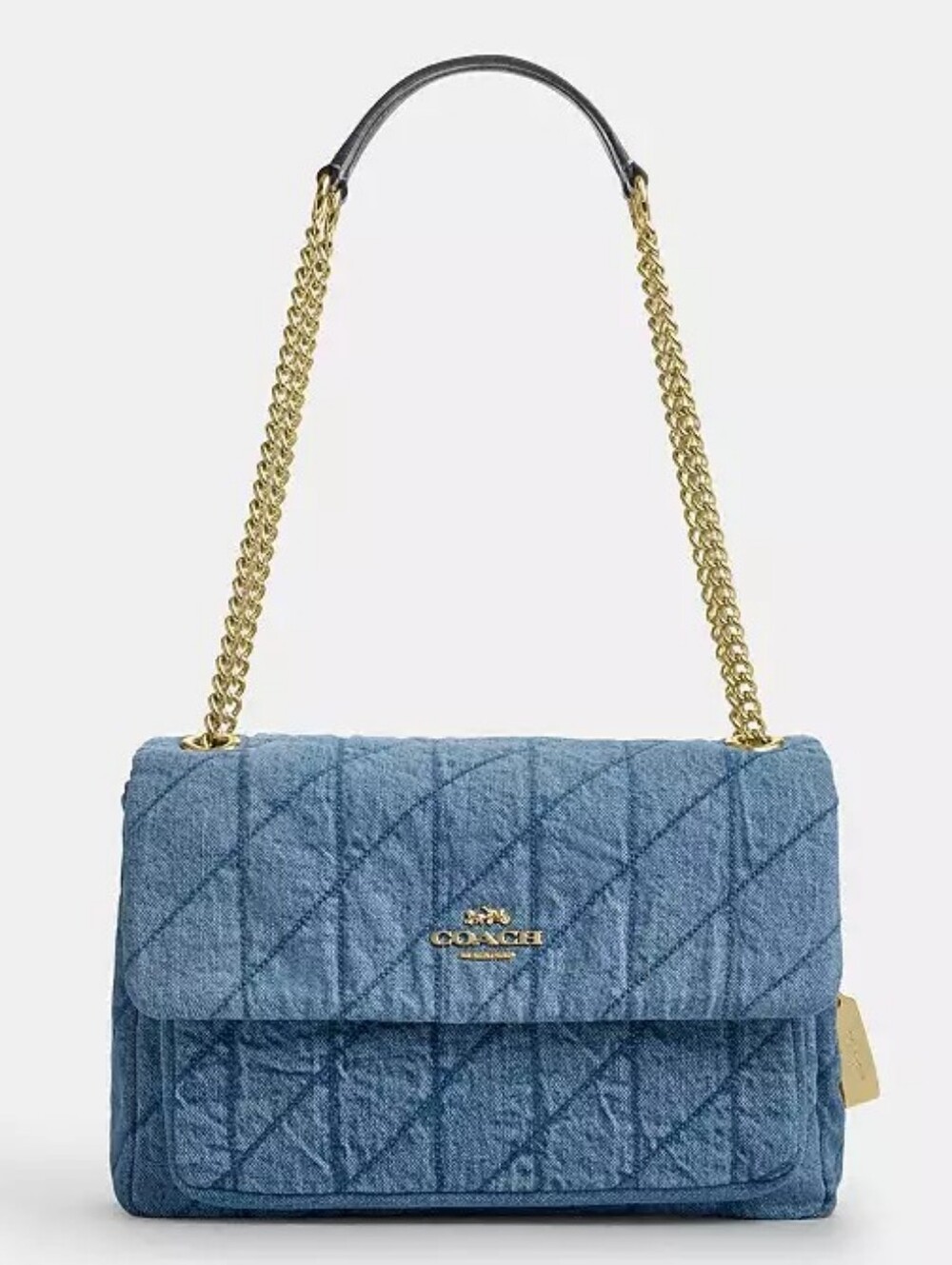 COACH ELODIE CROSSBODY BAG REGENERATIVE COTTON WITH QUILTING - DENIM / INDIGO